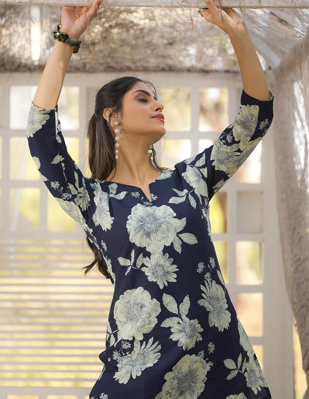 Women's Pure Cotton Printed Co-ord Set Black